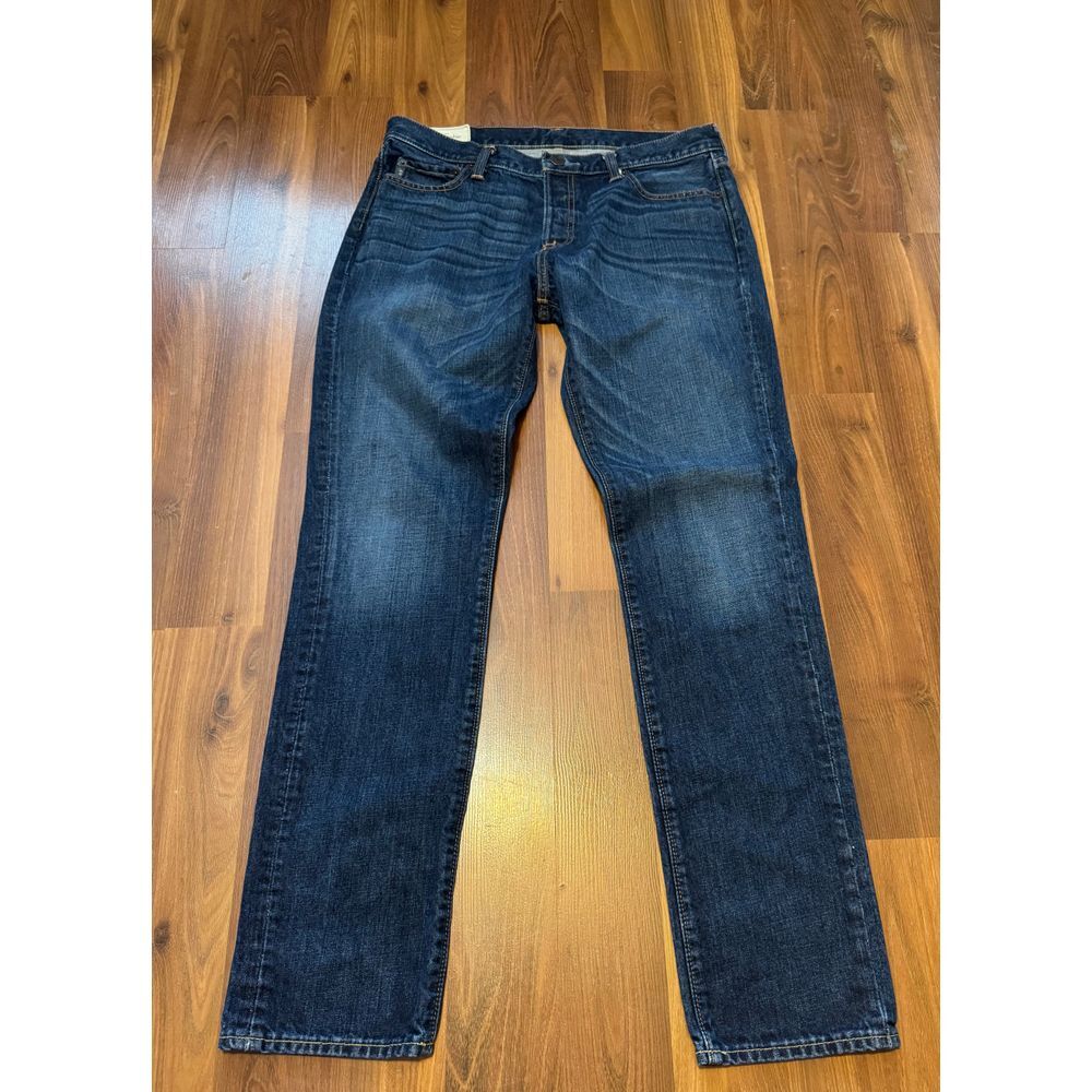 Abercrombie & Fitch Classic Straight Jeans Mens 34x34 Button Fly Dark Wash Denim